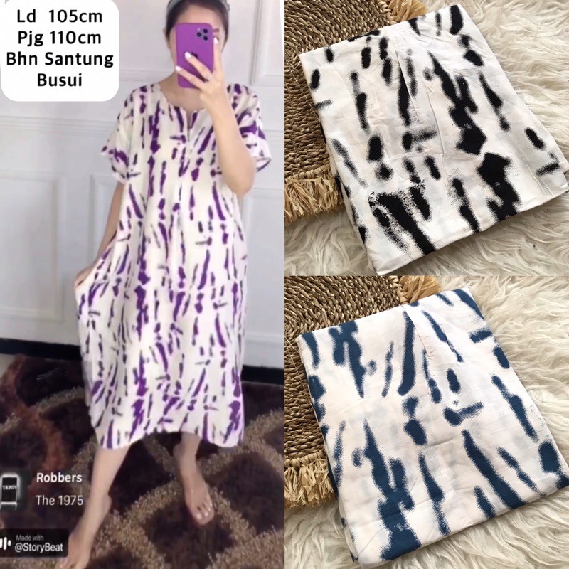daster home dress tye dye busui bahan rayon bali resleting depan harga konveksi
