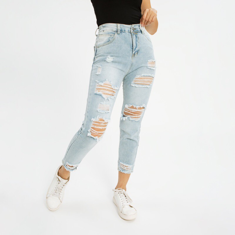 VIERLIN - Jeans 9002 - HIGHWAIST RIPPED JEANS