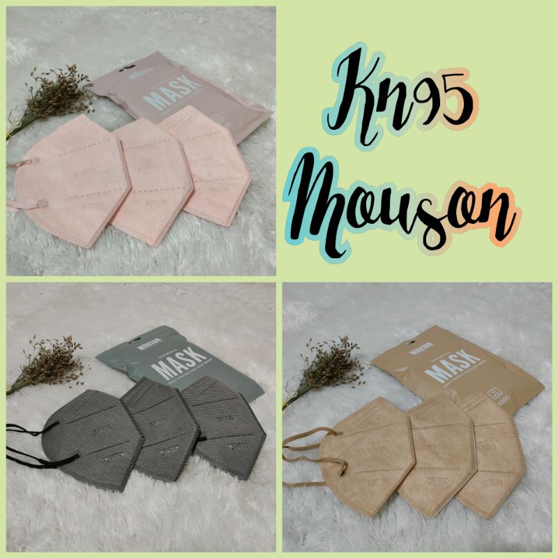 MASKER KN95 MOUSON WARNA MOCCA, NUDEPINK, ABU2 1PC