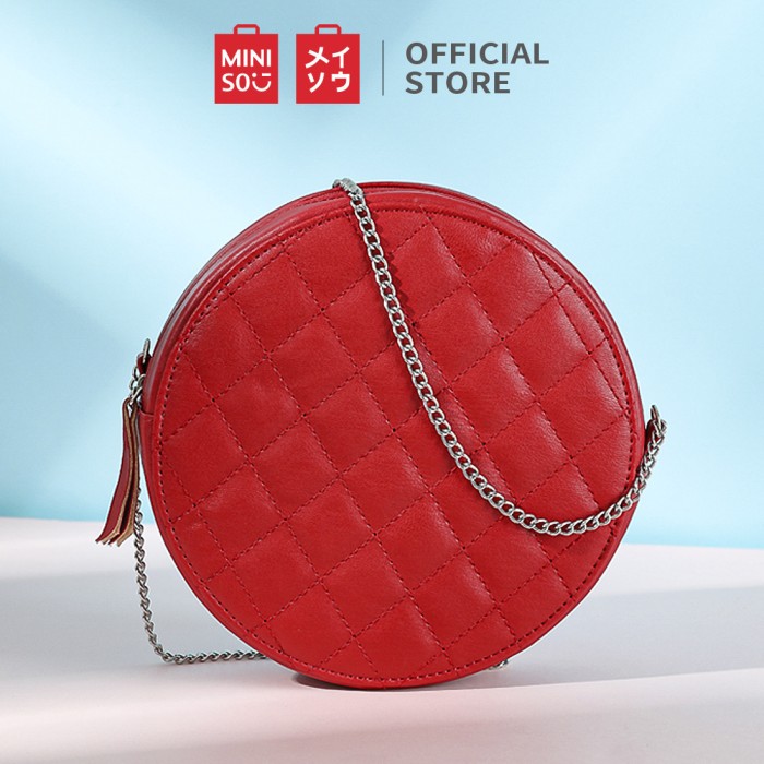 MINISO Tas Bahu Selempang Wanita Lingge Bulat Fashion Sling Bag Woman