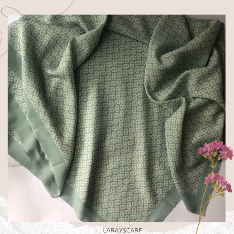 Hijab Voal Motif Button Premium Hijau Muda