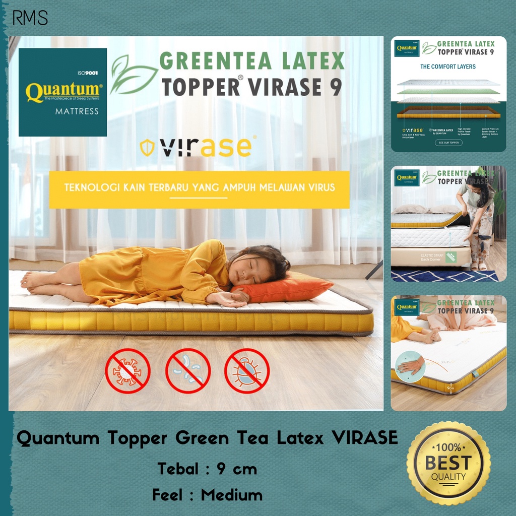 Quantum Topper Greentea Latex VIRASE 9 Cm / Topper Latex / Matras / Quantum Topper Latex