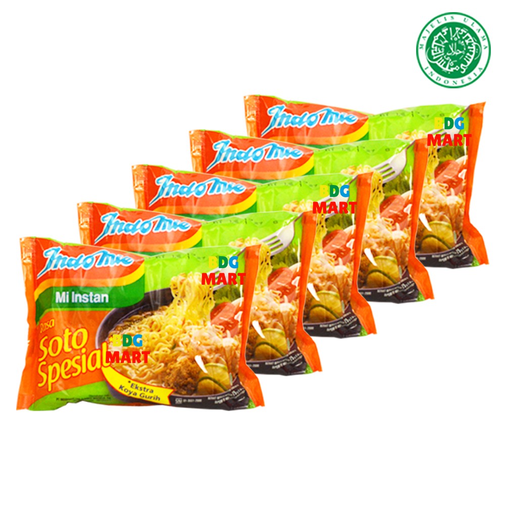 

5PCS Indomie Soto Special Mie Instan Kuah Lengkap Dengan Ekstra Koya Gurih Halal MUI - 5pcs x 75gr