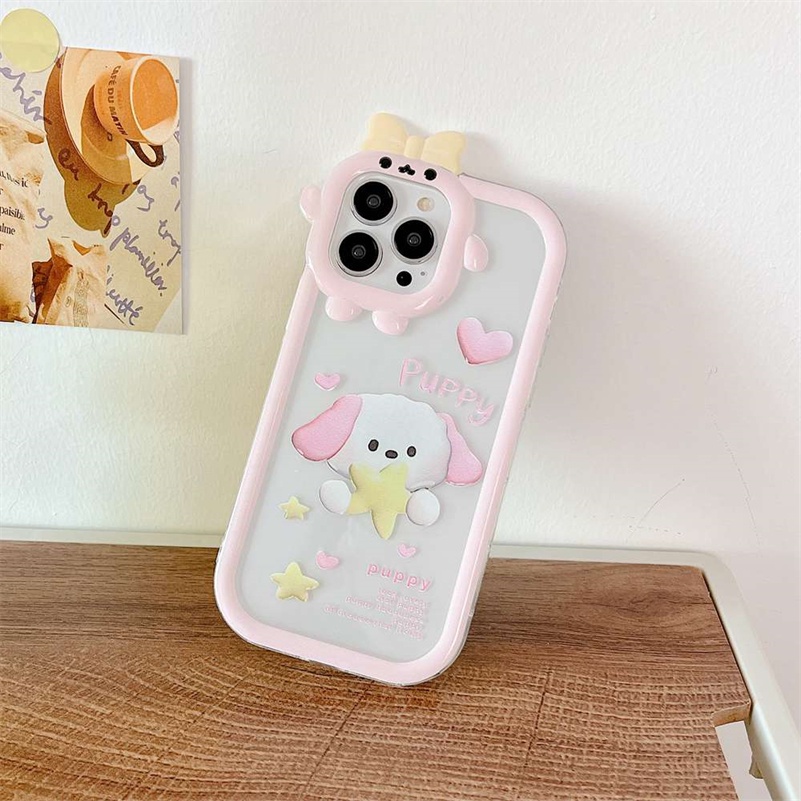 Case Pelindung Lensa Kamera Bumper Shockproof Motif Kartun Beruang Untuk iPhone 14 13 12 11 Pro Max X Xr Xs Max 7 8 6 6s Plus SE 2020