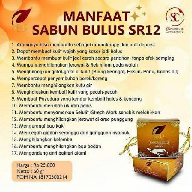 BEST SELLER!! SABUN BULUS BPOM SR12 / SABUN JERAWAT / FLEK HITAM / PENGENCANG PAYUDARA / STRETCHMARK