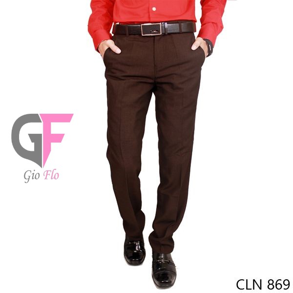 GIOFLO Celana Bahan Pria Eksekutif Muda Pria Dark Brown / CLN 869