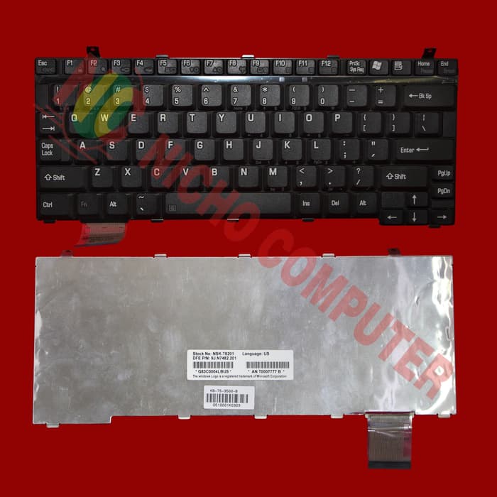 KEYBOARD TOSHIBA PORTEGE 3500 M500 R100 SATELLITE U200 SERIES BLACK