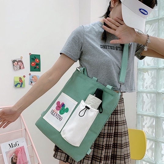 NAOMI - Tote Bag Import Adele -Tas Canvas Premium - Tas Cantik Cute - Totebag - tas tote bag - tas Wanita - Murah Unik