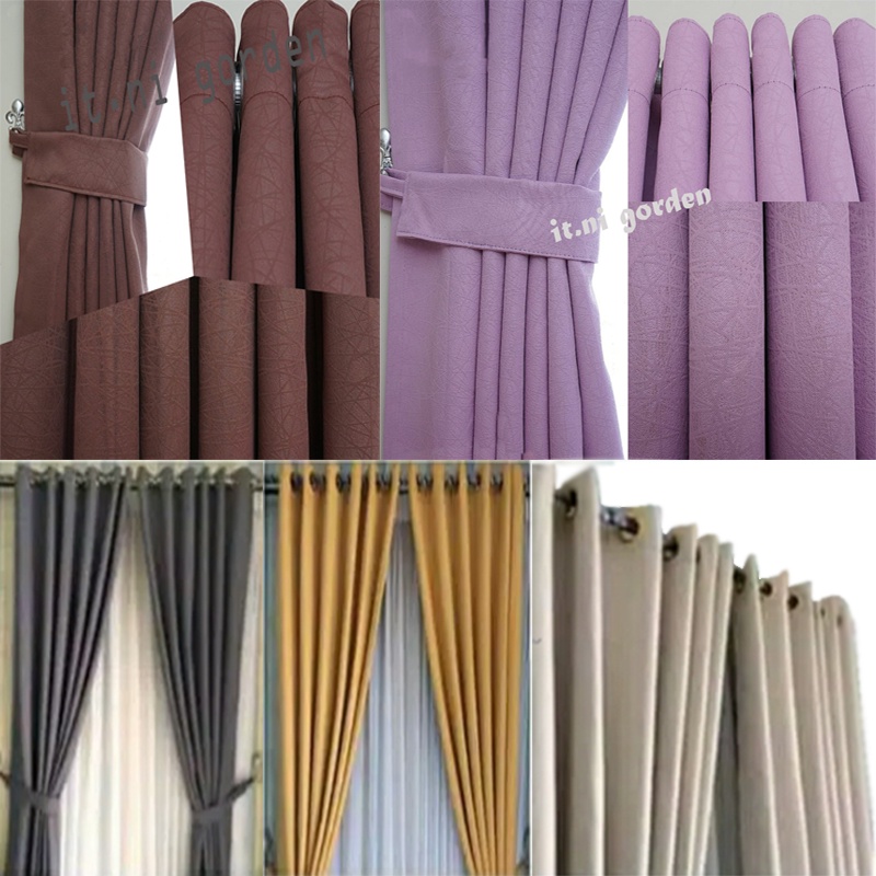 SFR Gorden Minimalis bahan BLACKOUT Motif Emboss SAFFRON 100% L.6gelombang Untuk Gorden Jendela atau Pintu