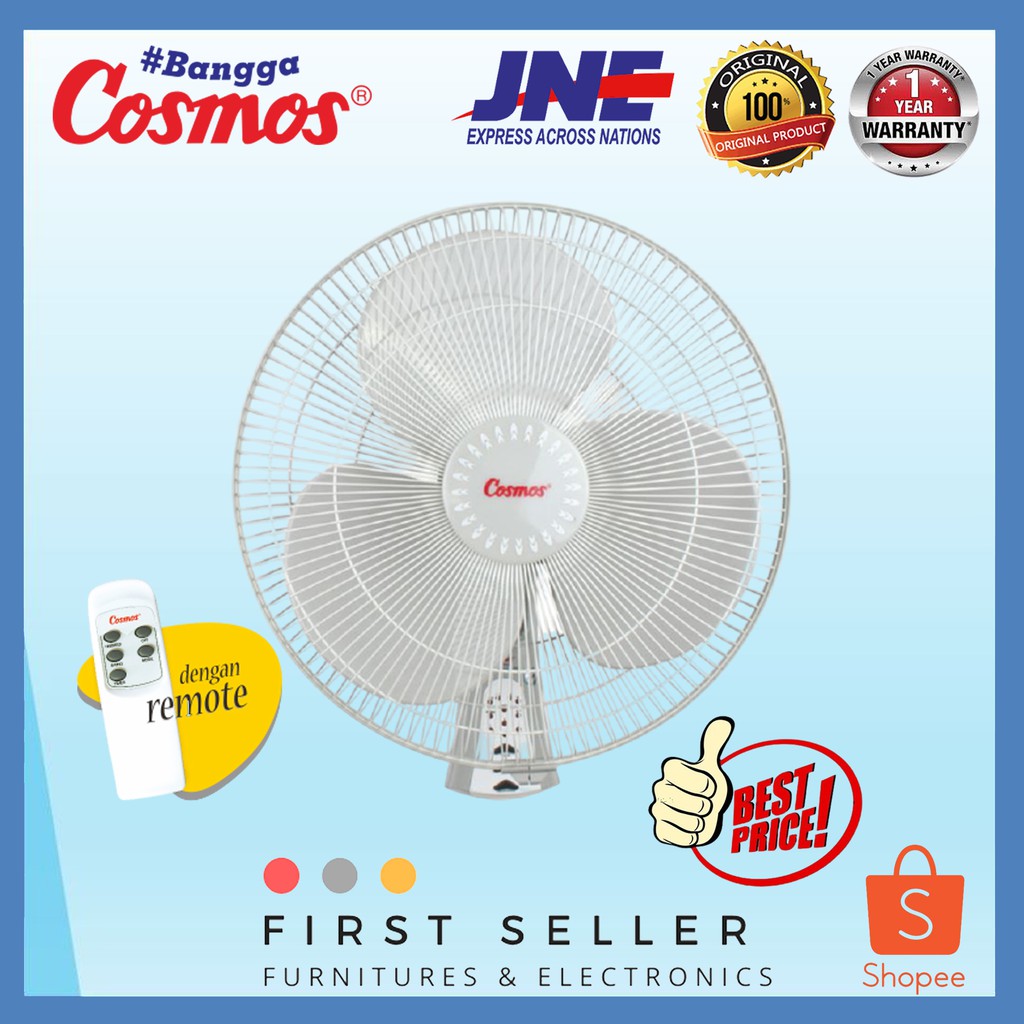 KIPAS ANGIN DINDING / WALL FAN + REMOTE COSMOS 16WFCR / 16 WFCR / 16-WFCR [ 16 INCH ] ORIGINAL 100%