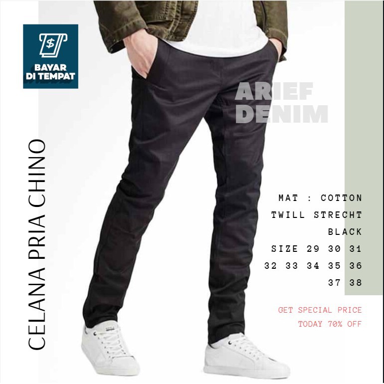 PAKET HEMAT! CELANA Pria SLIMFIT Panjang chino KERJA HARIAN HITAM MOCCA ABU GREY CREAM FREE DOMPET