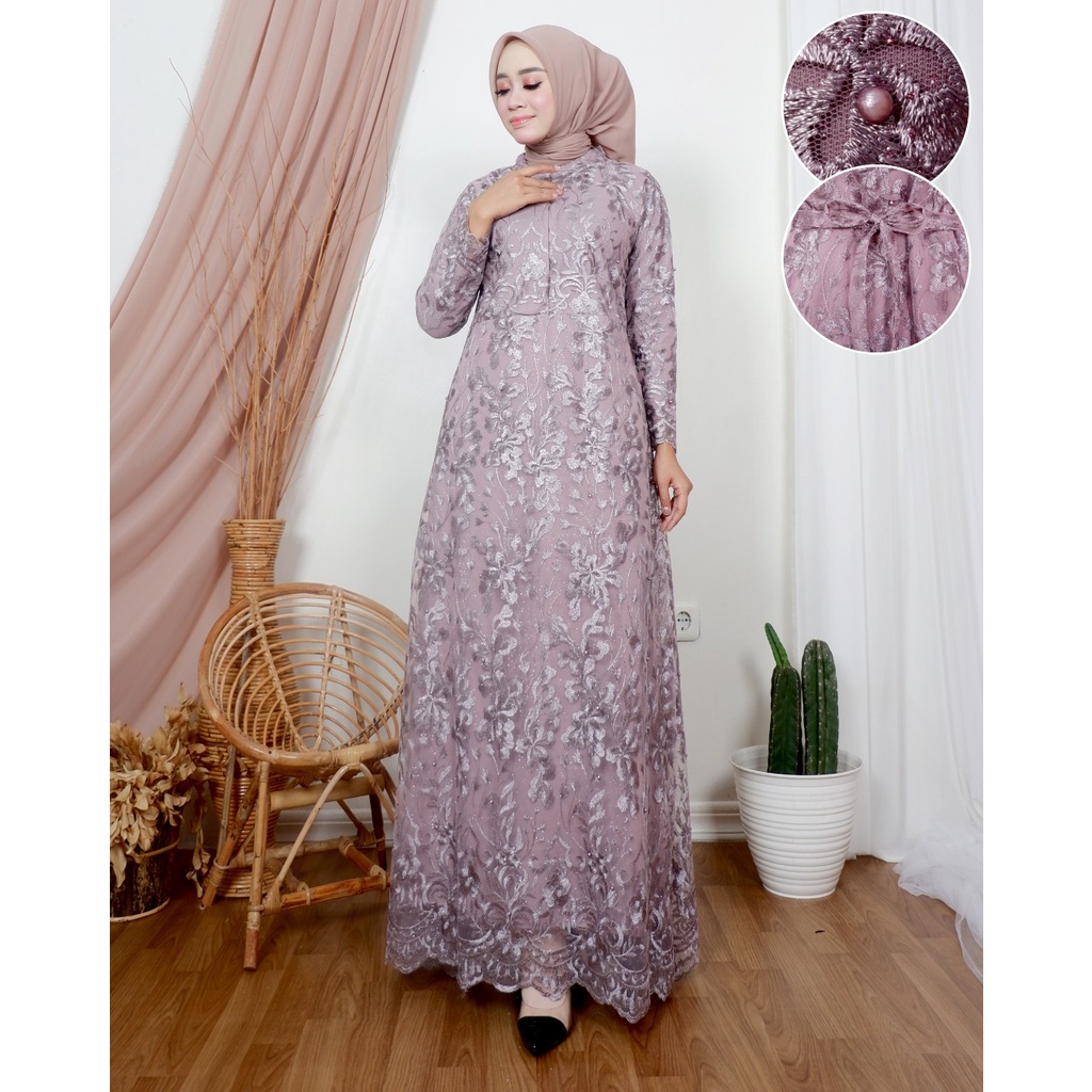 Kadai.baju / Gamis brukat jumbo / Gamis pesta wanita / Gamis kondangan seragaman