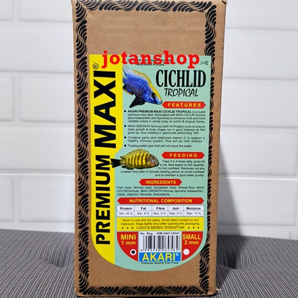 AKARI PREMIUM MAXI CICHLID Tropical ciklid ciclid multi color Pelet Makanan Ikan 100gr