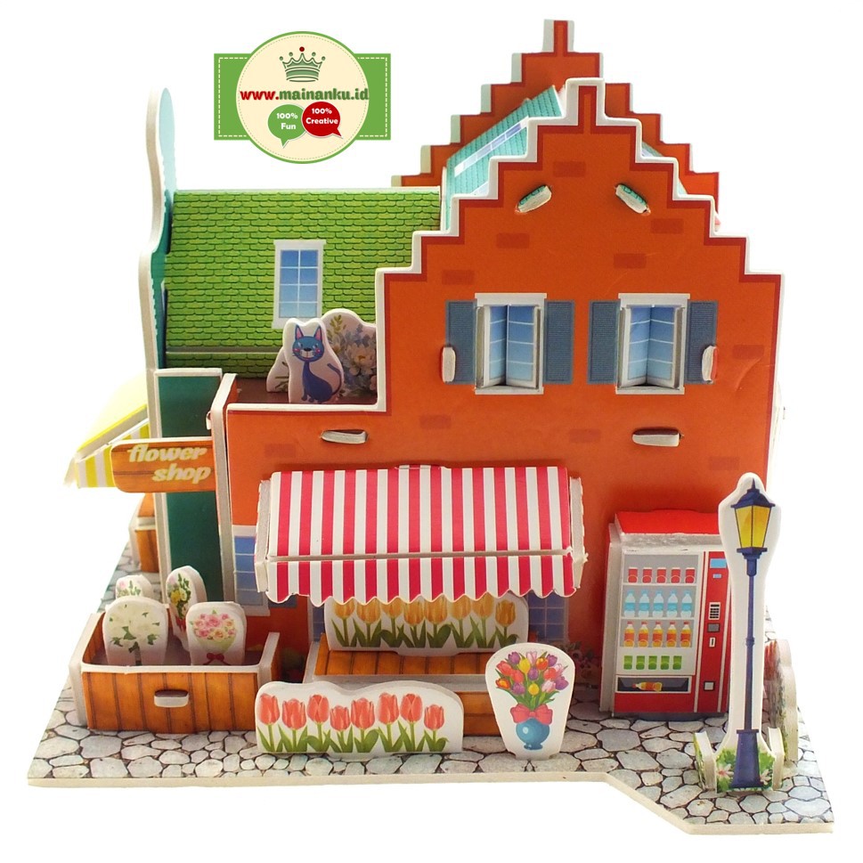 Mini 3D Puzzle FLOWER SHOP | Kado Anak Sekolah | Hadiah Anak 1690-39