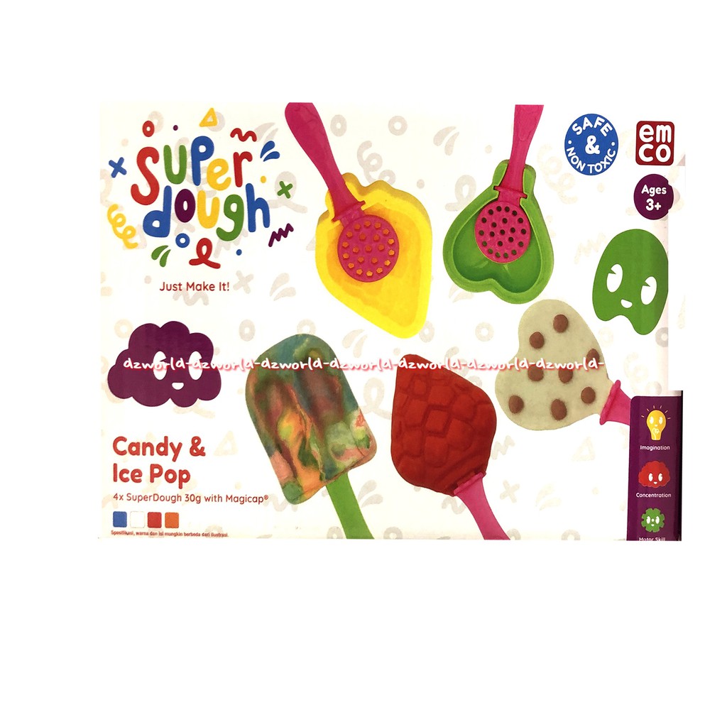 Emco Super Dough Candy &amp; ice Pop Mainan Lilin dogh membuat Permen Es