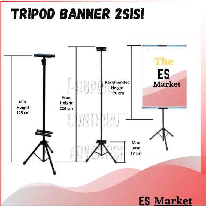 tiang promosi 2 sisi / tripod banner / standing banner