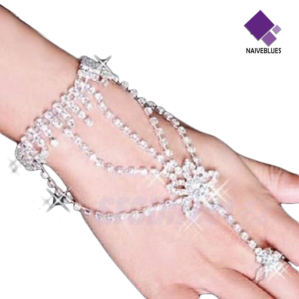 Gelang Harness Cincin Cuff Kristal Berlian Imitasi Untuk Pengantin Pernikahan