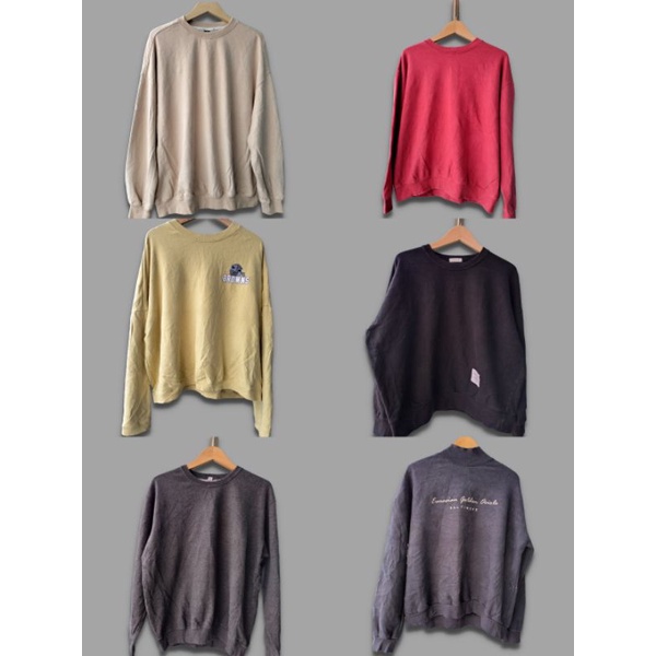 THRIFT PRELOVED SWEATER CREWNECK HOODIE OVERSIZE LENGAN BALOON BELIEVE SECOND Vol 2