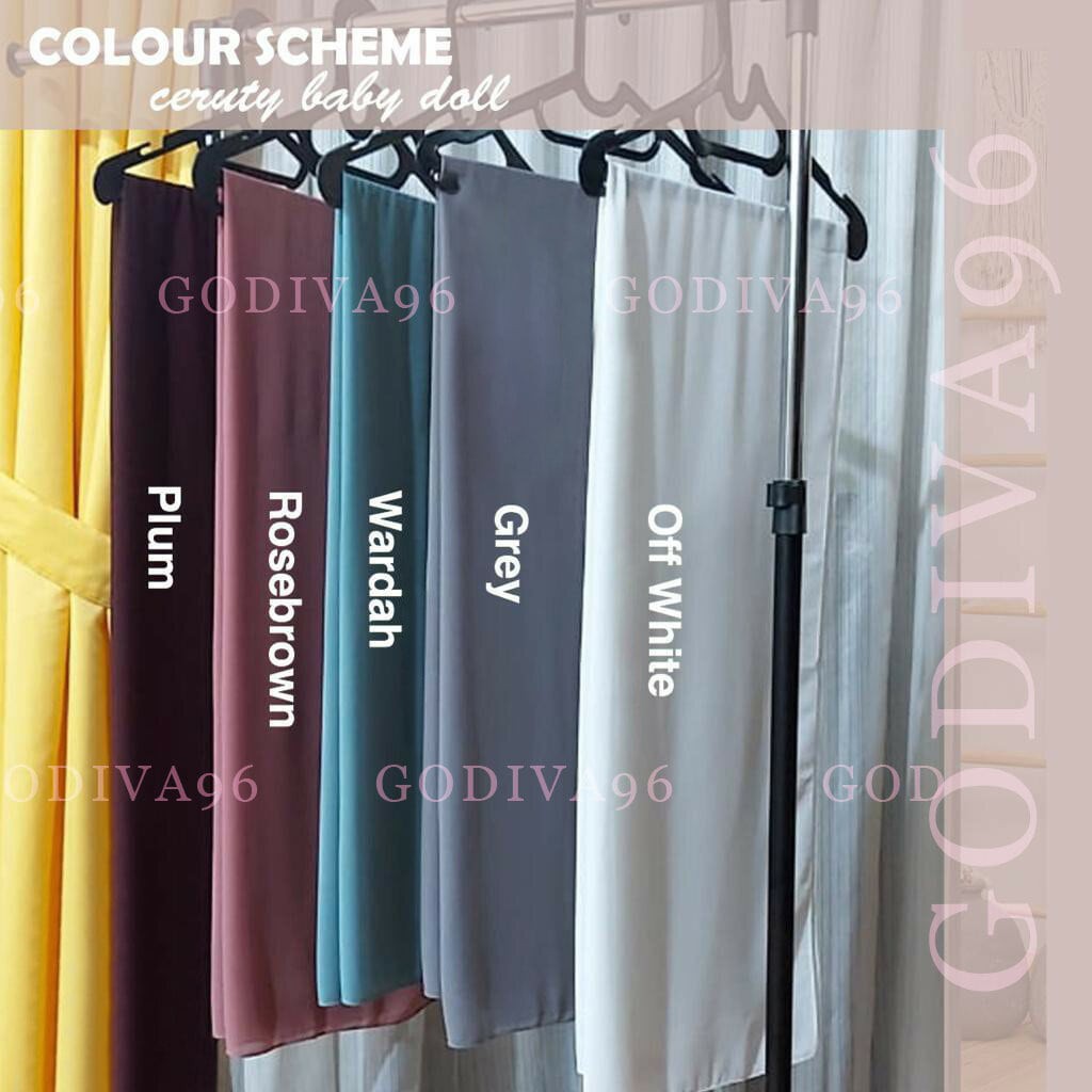 Godiva96 - PASHMINA CERUTY BABY DOLL / PASMINA CERUTI 75 x 175 cm | JILBAB / HIJAB GODIVA96 PART 1