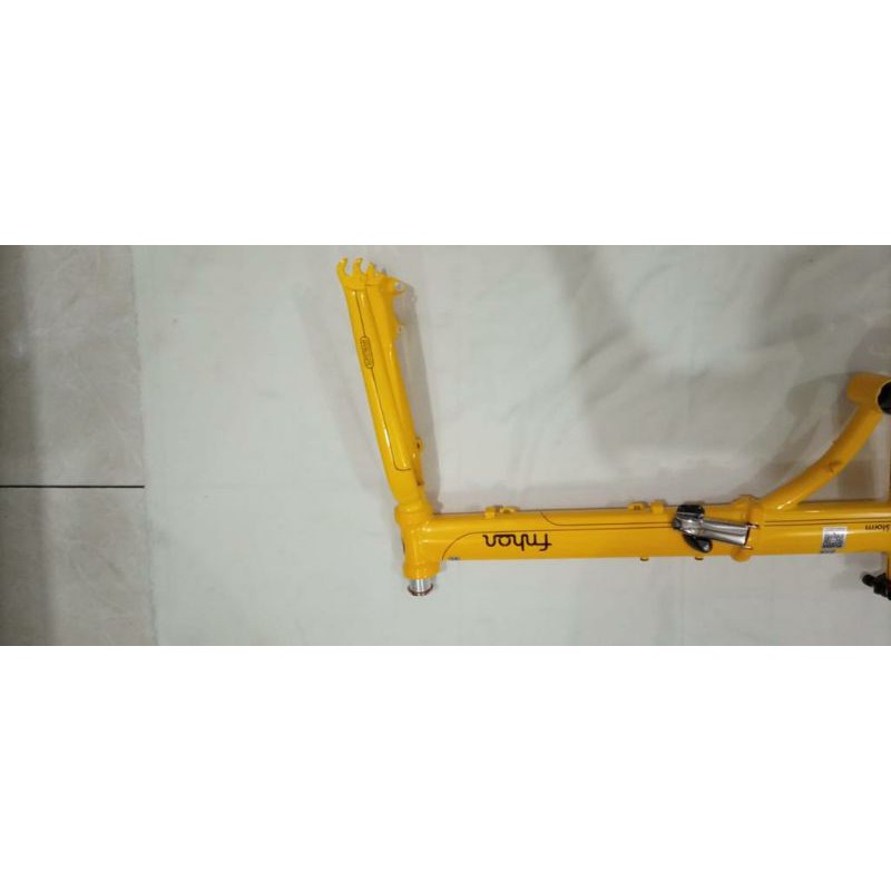 Frame set &amp; handlepost hp FNHON STORM warna kuning Discbrake disc brake db Chromoly 20 22 inc