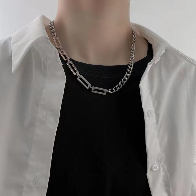 Kalung Rantai Desain Geometri Gaya Hip Hop