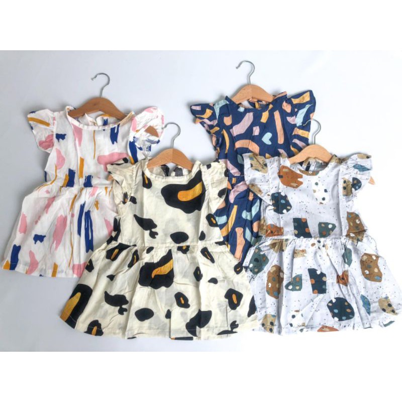 Littlerems Loly Dress | Baju Anak Daster Cewe Perempuan Bayi Baby Lucu Rayon Cantik