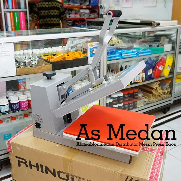 Mesin Press Kaos 38x38 900Watt Rhinotec Alat Sablon Digital Heat Press Machine