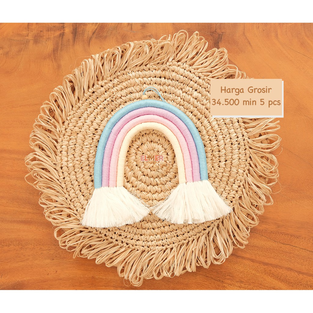 Elmer Living Unicorn Rainbow Wall Hanging / Hiasan Dinding Macrame Pelangi / Rainbow Wall Decor