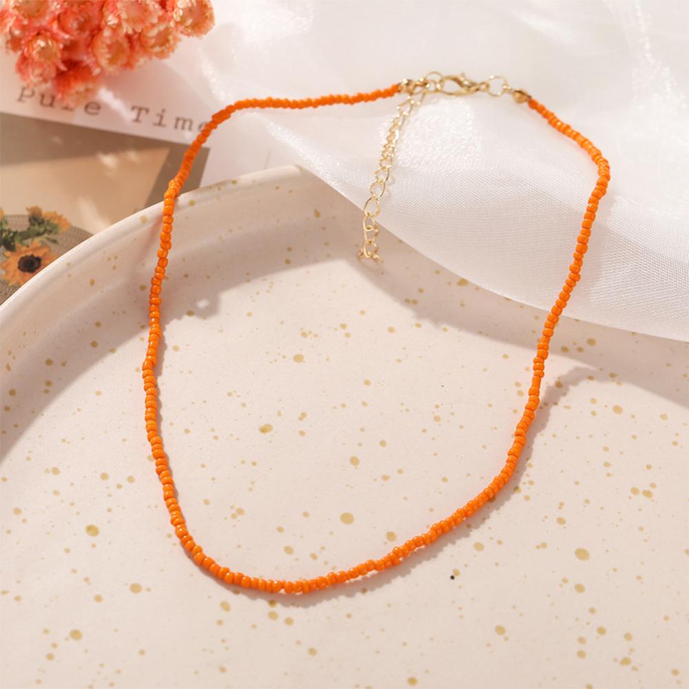 Timekey Kalung Choker Wanita Desain Manikmanik Nasi Warna Warni Gaya Bohemian Kreatif Untuk Hadiah G3Q7