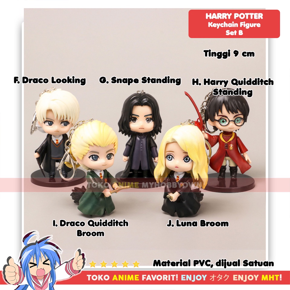 Gantungan Kunci Figure Anime Chibi Harry Potter Draco Malfoy Luna Lovegood Snape Hogwarts