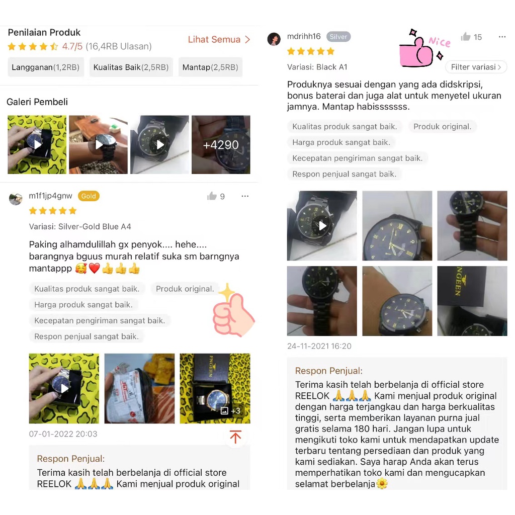 【Dijamin 100% Original】Jam Tangan Pria FNGEEN 5080 Kemewahan Stainless Steel Original Tahan Air Watch + Kotak Gratis-2