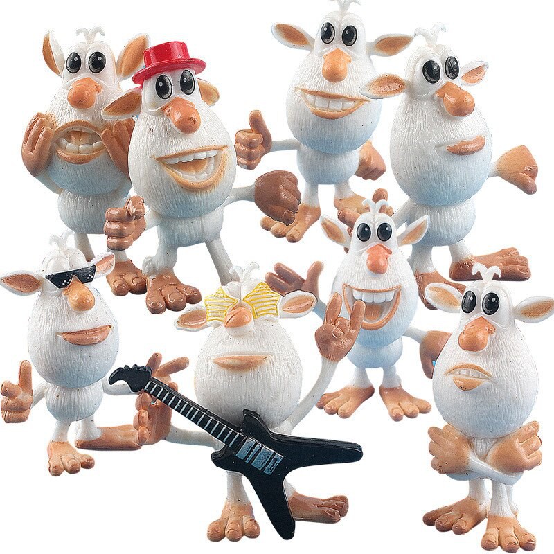 Action Figure 8 Unids Set Dibujos Animados Rusos Pequeno Cerdo Blanco Booba Buba Modelo De Mano Shopee Indonesia