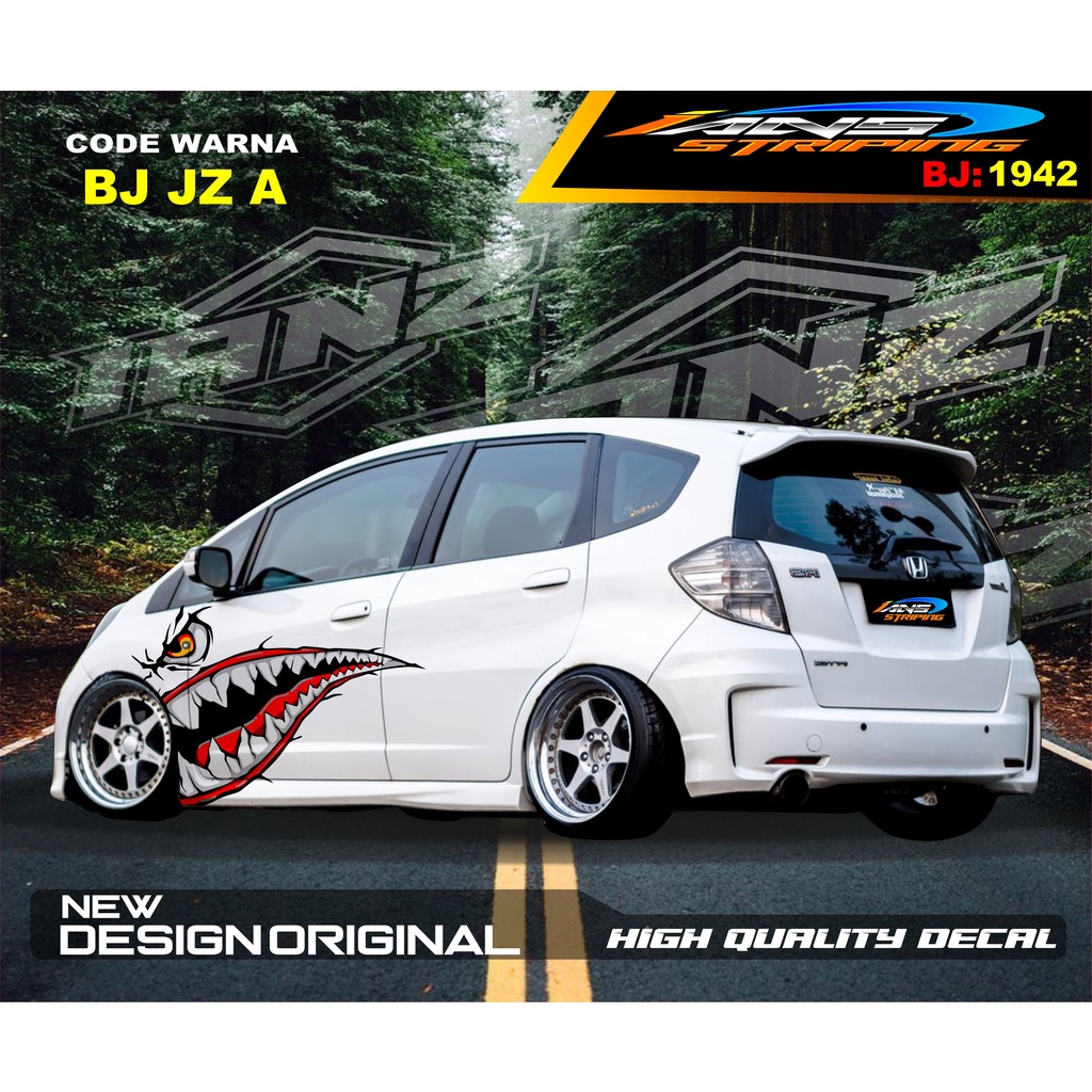 VARIASI STIKER  MOBIL HONDA BRIO / STICKER BODY SAMPING MOBIL JAZZ / DECAL STIKER MOBIL AGYA AYLA / STIKER MOBIL TERBARU