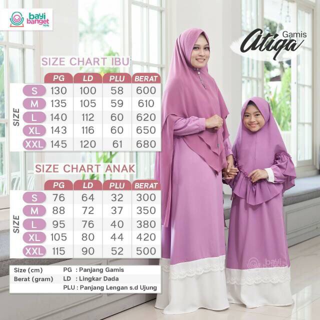 Gamis Ibu dan Anak Atiqa by Bayibangethijab couple busana muslim