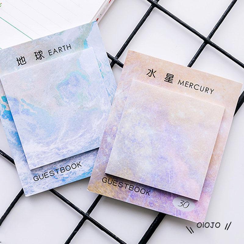 【COD】Memo Post It Bentuk Kotak Motif Planet Lucu