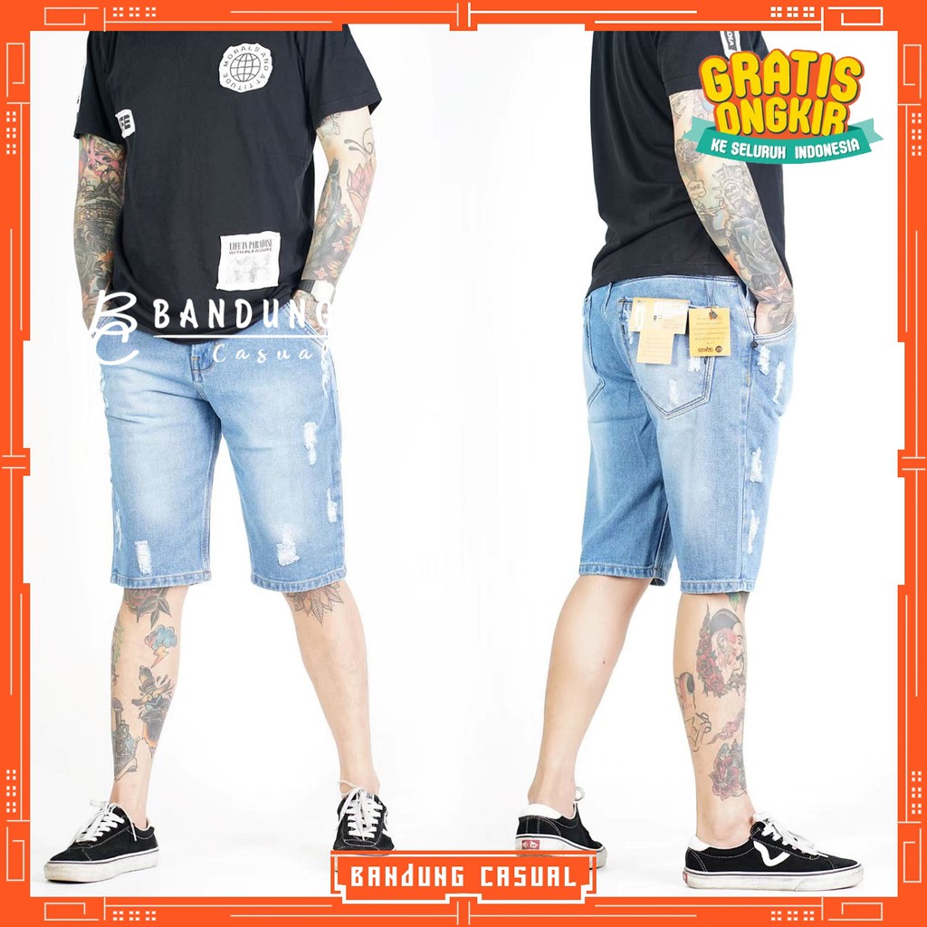 Celana Pendek Jeans Pria Sobek CMJee