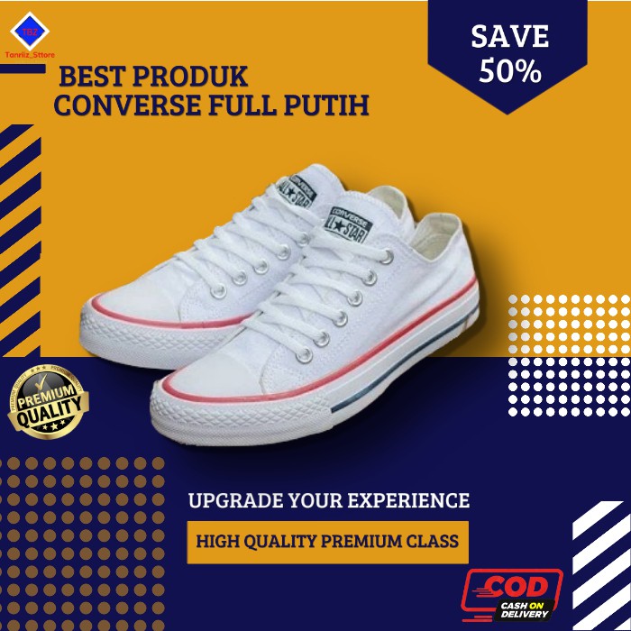 Promo COD Sepatu Converse 70s Putih Polos S Hi Motif White Premium one star player unisex Pria Wanit