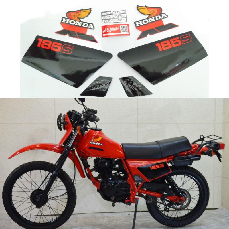 PAIR DECALS HONDA XL185S 1983 DECAL FUELTANK XL185S DECAL GASTANK XL185S DECAL SIDECOVER XL185S