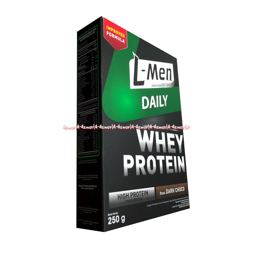 L-Men Daily 250gr Whey Protein Rasa Dark Choco High Protein Susu Lmen Konsumsi Sehari hari Coklat Susu Nutrisi Untuk Pria Badan lebih Berotot L Men Daili 250 gram