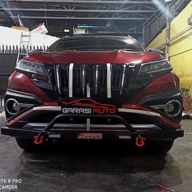 Tanduk Depan Xpander Bumper Guard Towing Bar Rhino Besi With Lamp Drl