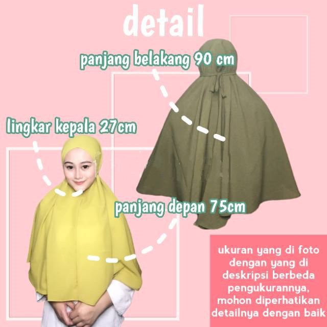 Jilbab Instan Bergo Maryam Diamond tali Size Besar