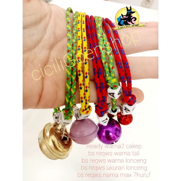 Kalung request nama plus lonceng besar tali krusik gelang collar anjing kucing kelinci