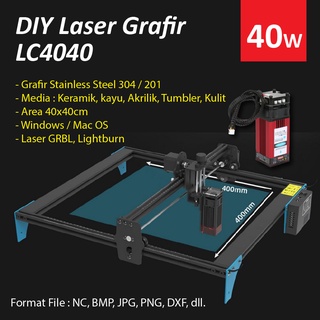 Laser Grafir Stainless Mesin CNC 40W DIY LC4040 Pro