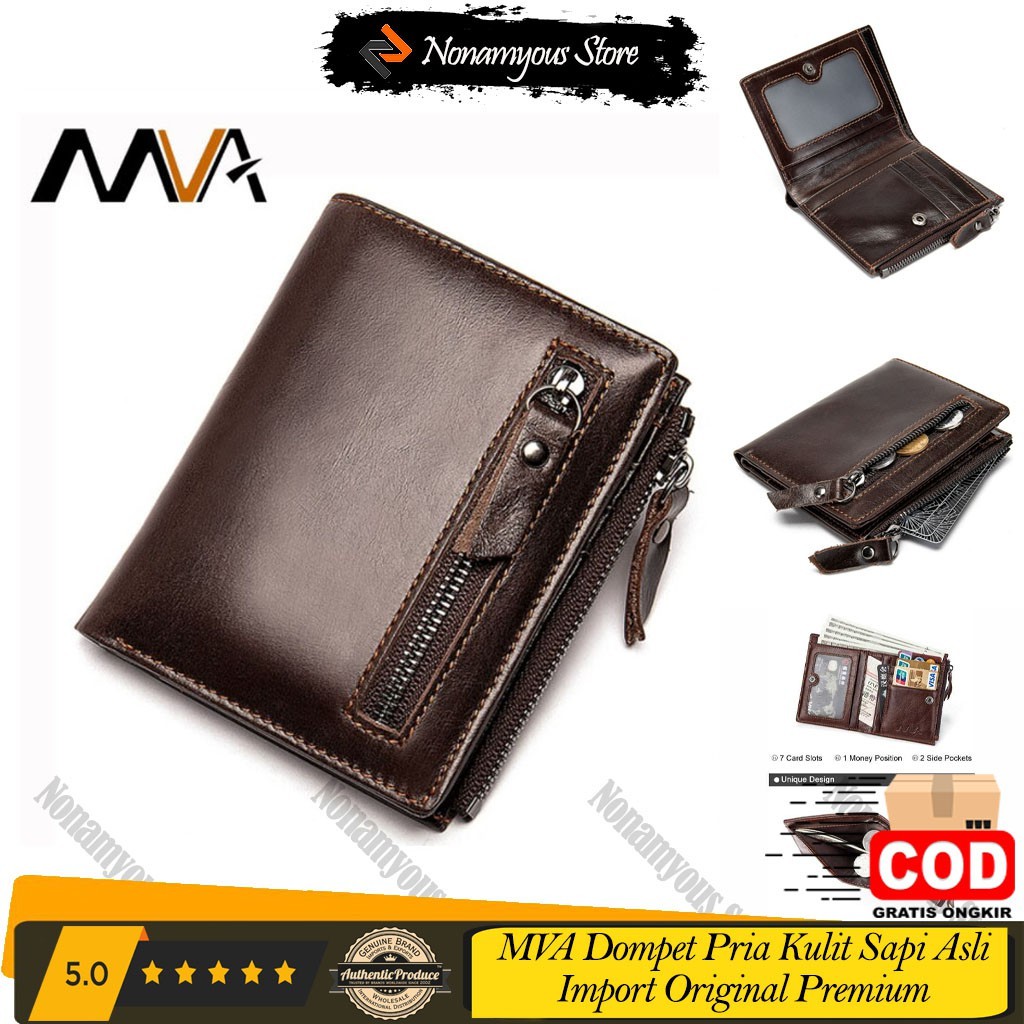 [ORIGINAL] MVA Dompet Pria Kulit Sapi Asli Genuine Leather Import Original Premium