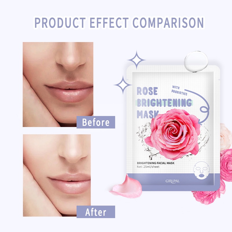 (COD) GIRLPAL  - Rose Brightening Face Sheet Mask | Facial Mask | Masker Wajah