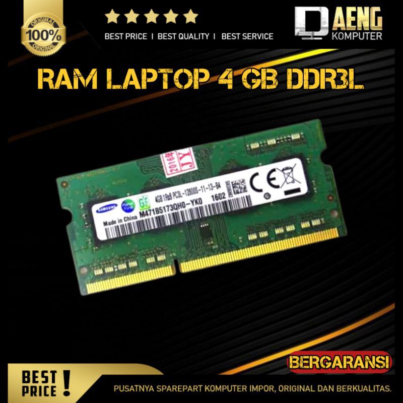 RAM LAPTOP DDR3L 4GB 12800S -11-12 RAM LAPTOP 4GB PC3L ORIGINAL MURAH GARANSI