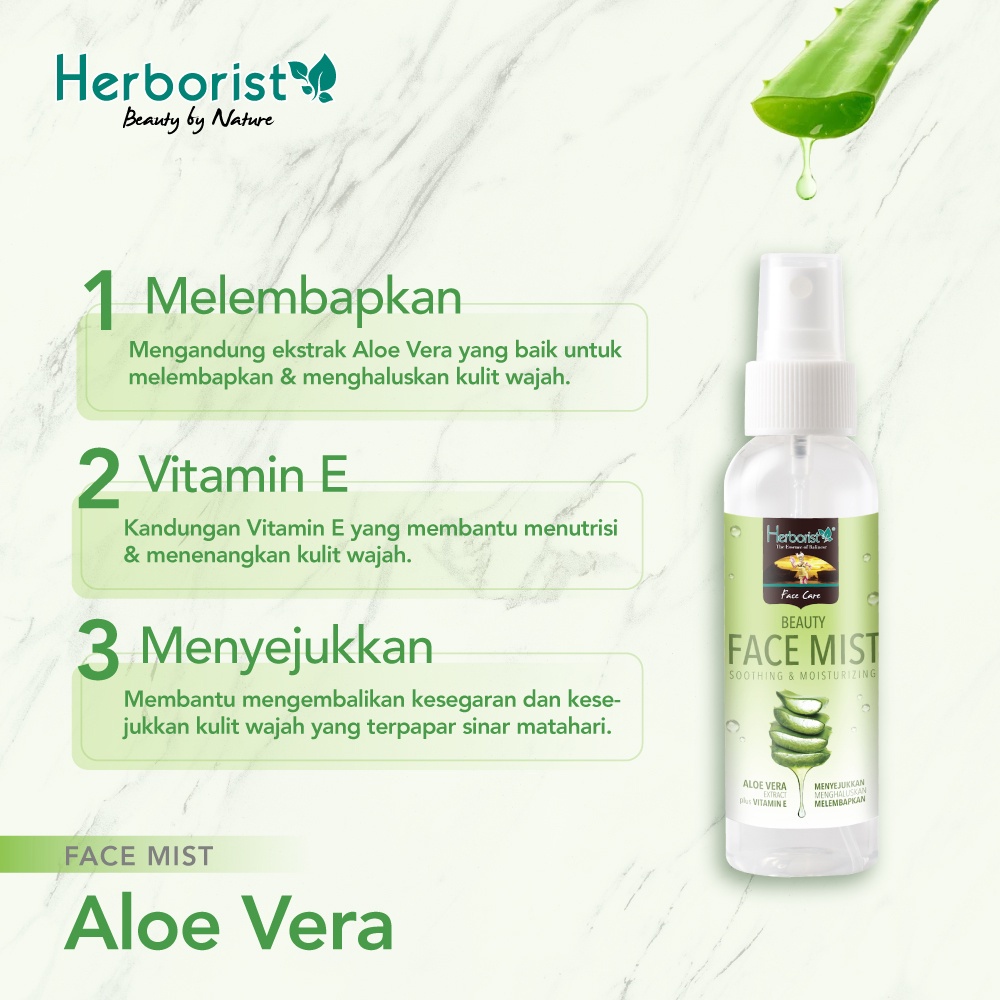 Herborist Aloe Vera Series | Gel 98% | Facial Wash | Face Mist Care | Moisturizer | Lulur | Sabun Batang | Shampoo | Body Wash (KIM)