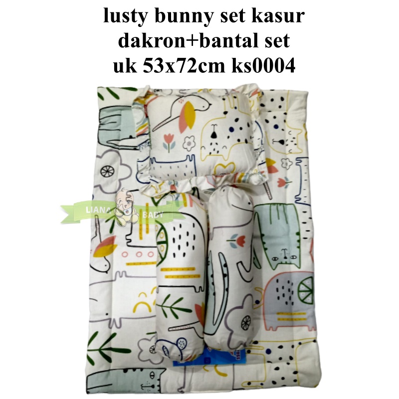 PNB214 LUSTY BUNNY SET KASUR DAKRON+BANTAL SET UK 53x72cm KS0004