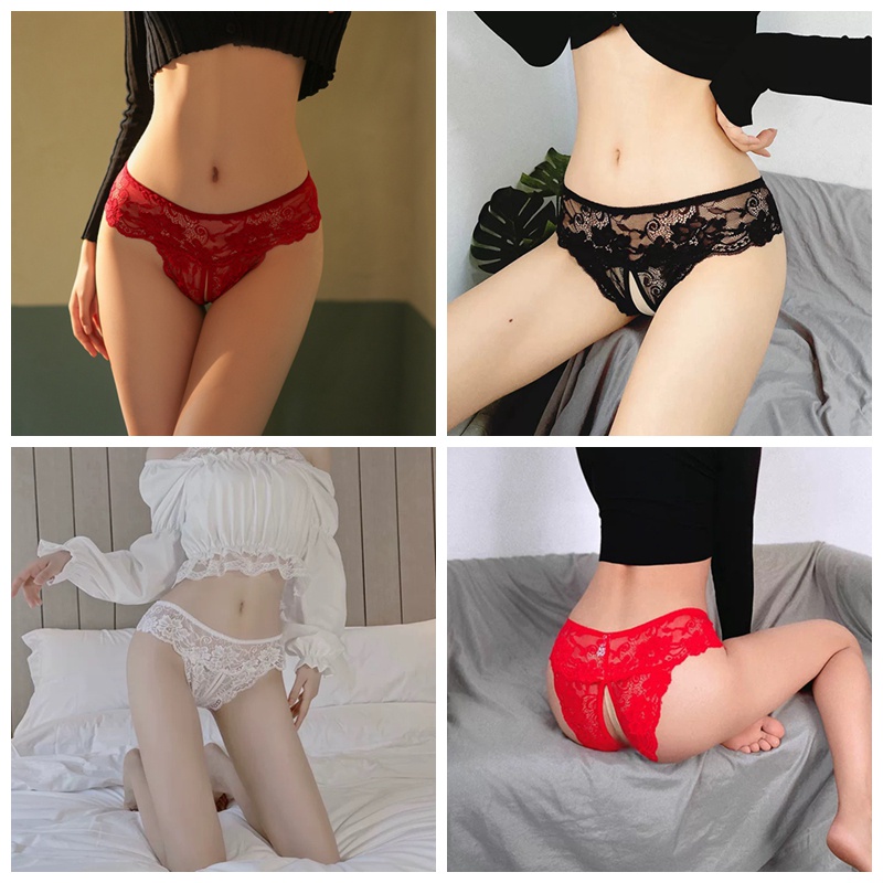 Celana Dalam Wanita Ukuran Jumbo Seksi transparan Open Crotch Panties lembut Lingerie Sexy 3C025