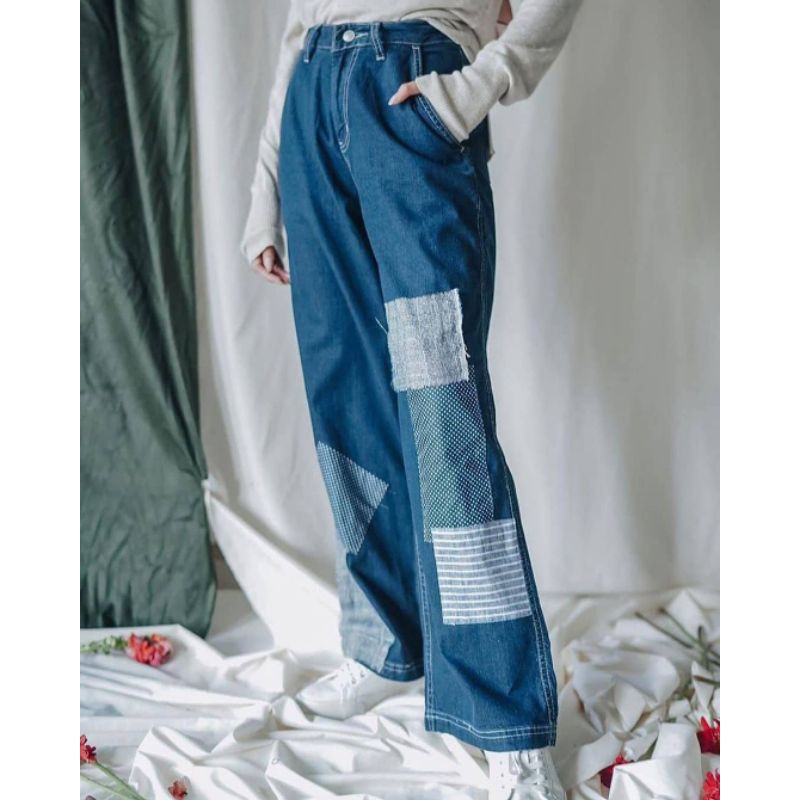 Aleza-Seza patchwork Denim navy